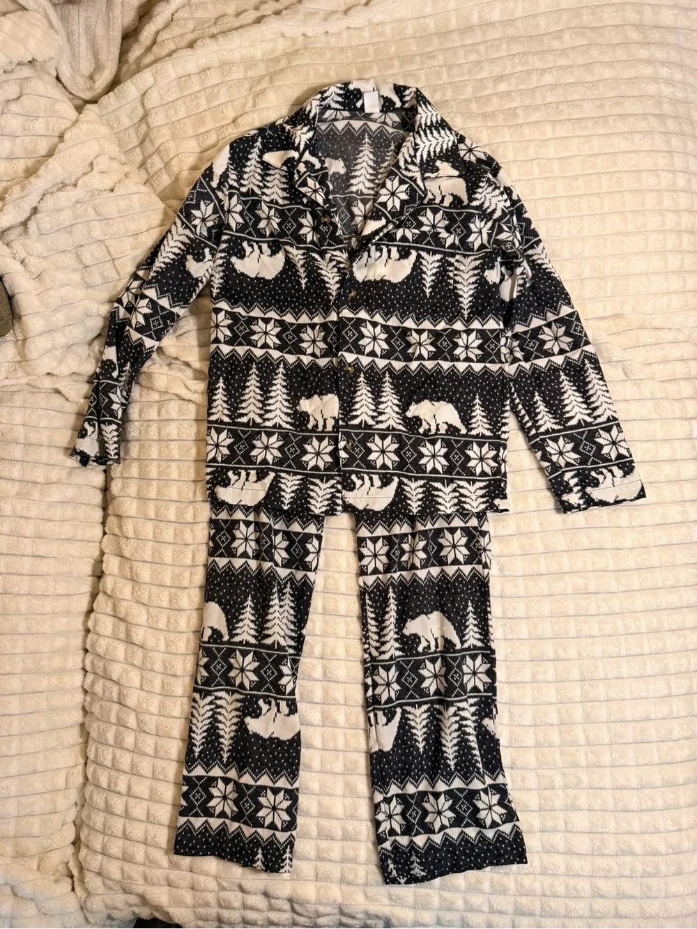 Kids Holiday Pajamas - Navy Car & Red Camper and Black White Polar Bear (10/12)